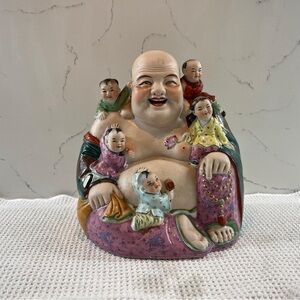Colorful Laughing Buddha Figurine (Buddha with 5 children)